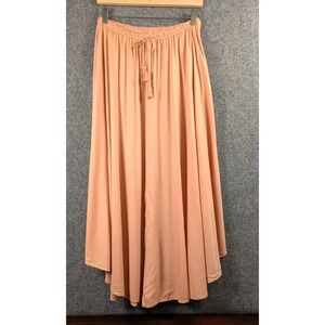 O'Neill Women's Peach Maxi Skirt Elastic Waist Tassel Drawstring Boho Size M